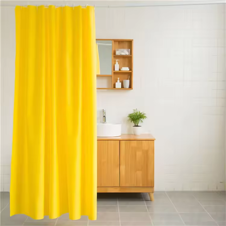 PEVA Bathroom Shower Curtain Waterproof With Magnet Pure Plain Color Shower Curtain Liner