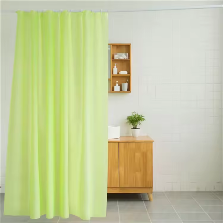PEVA Bathroom Shower Curtain Waterproof With Magnet Pure Plain Color Shower Curtain Liner