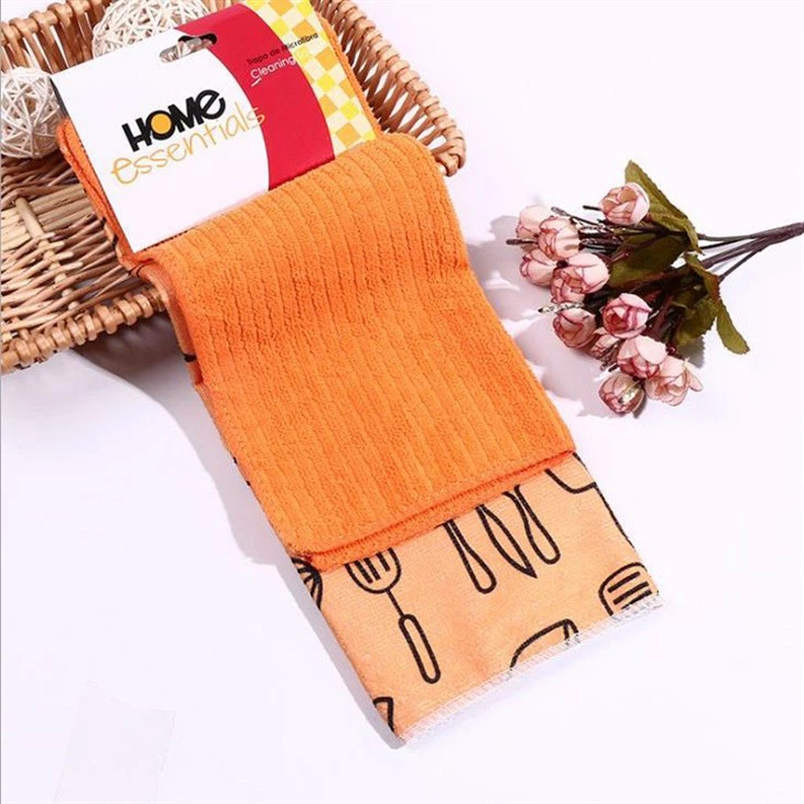 Plain Color & Printed Color Cleaning Towel Set Multi-function Highly Absorbent